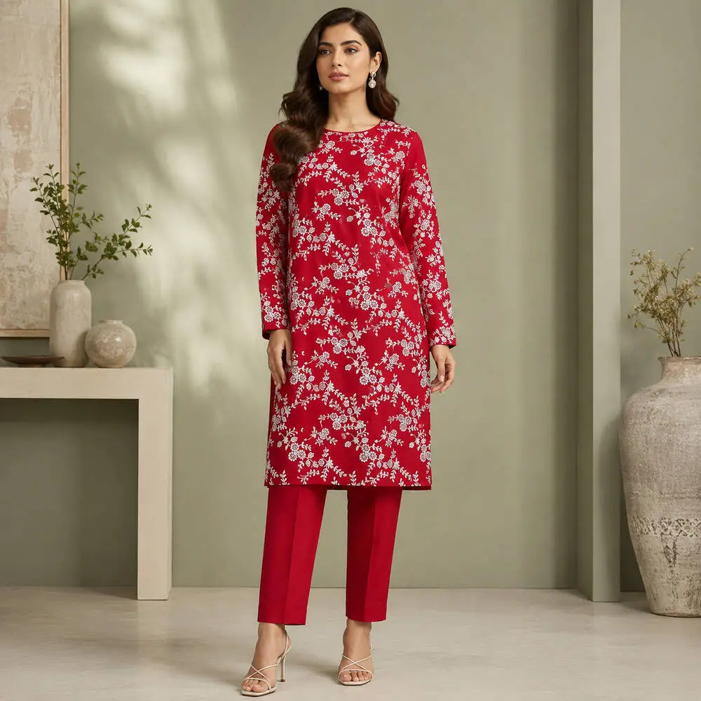 Bareeze 2 Piece Unstitched Embroidered Lawn Suit (Embroidered Front & Sleeves) Design 5