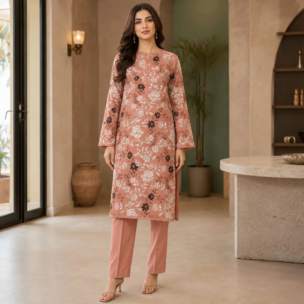 Bareeze 2 Piece Unstitched Embroidered Lawn Suit (Embroidered Front & Sleeves) Design 9