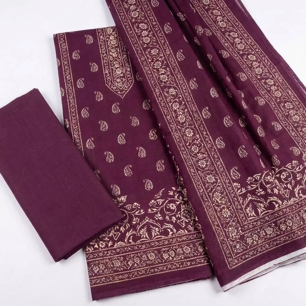 Bin Saeed 3 Piece Unstitched Lawn Suit with Lawn Dupatta Design 12
