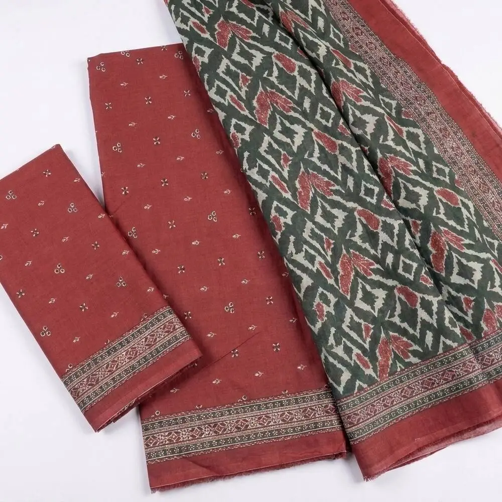 Bin Saeed 3 Piece Unstitched Lawn Suit with Lawn Dupatta Design 9