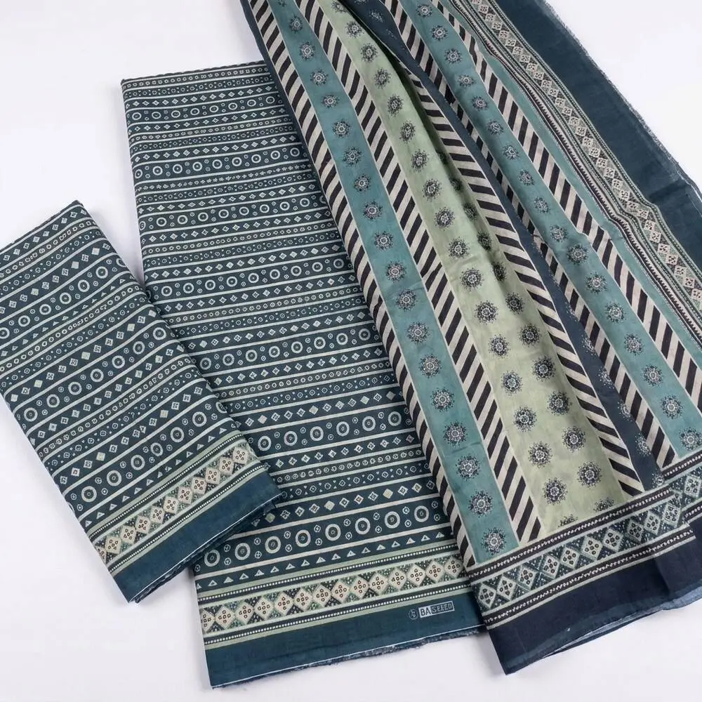 Bin Saeed 3 Piece Unstitched Lawn Suit with Lawn Dupatta Design 2