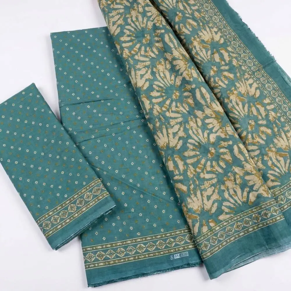 Bin Saeed 3 Piece Unstitched Lawn Suit with Lawn Dupatta Design 8