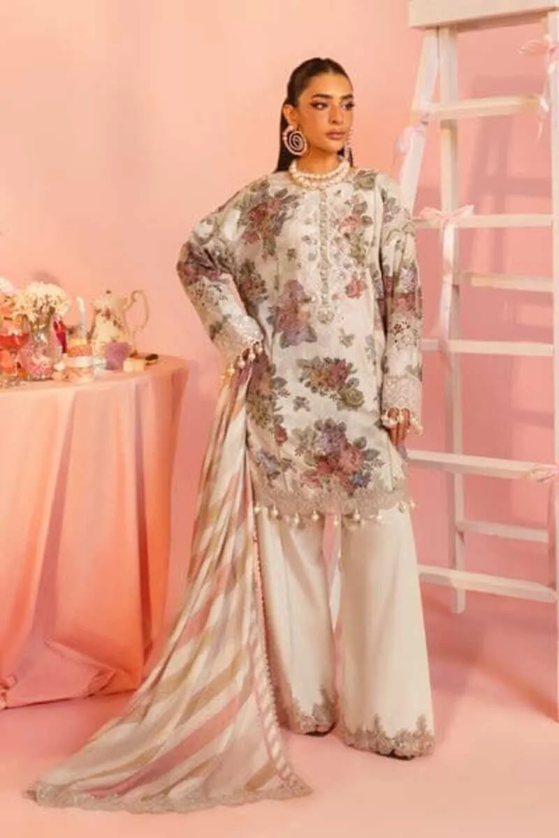 Bonanza Satrangi 3 Piece Unstitched Printed Lawn Suit with Lawn Dupatta Design 13
