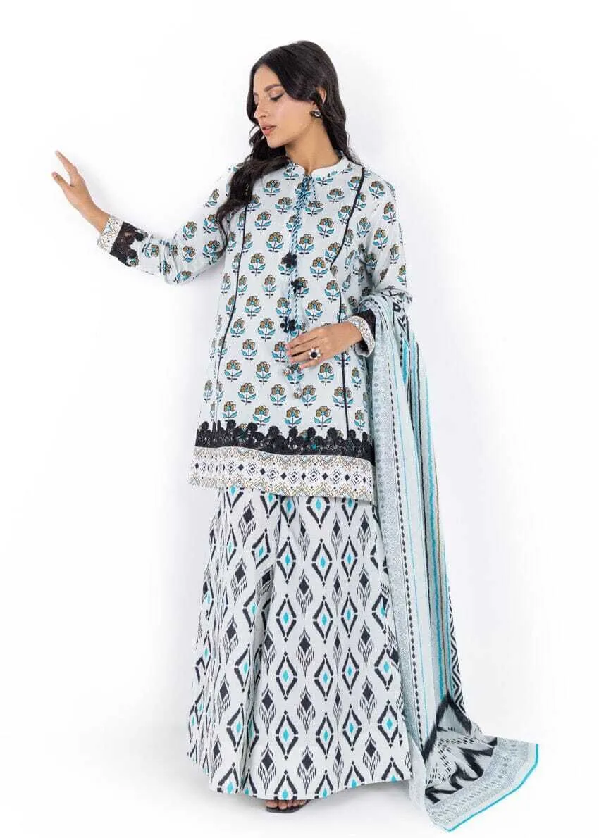 Bonanza Satrangi 3 Piece Unstitched Printed Lawn Suit with Lawn Dupatta Design 6