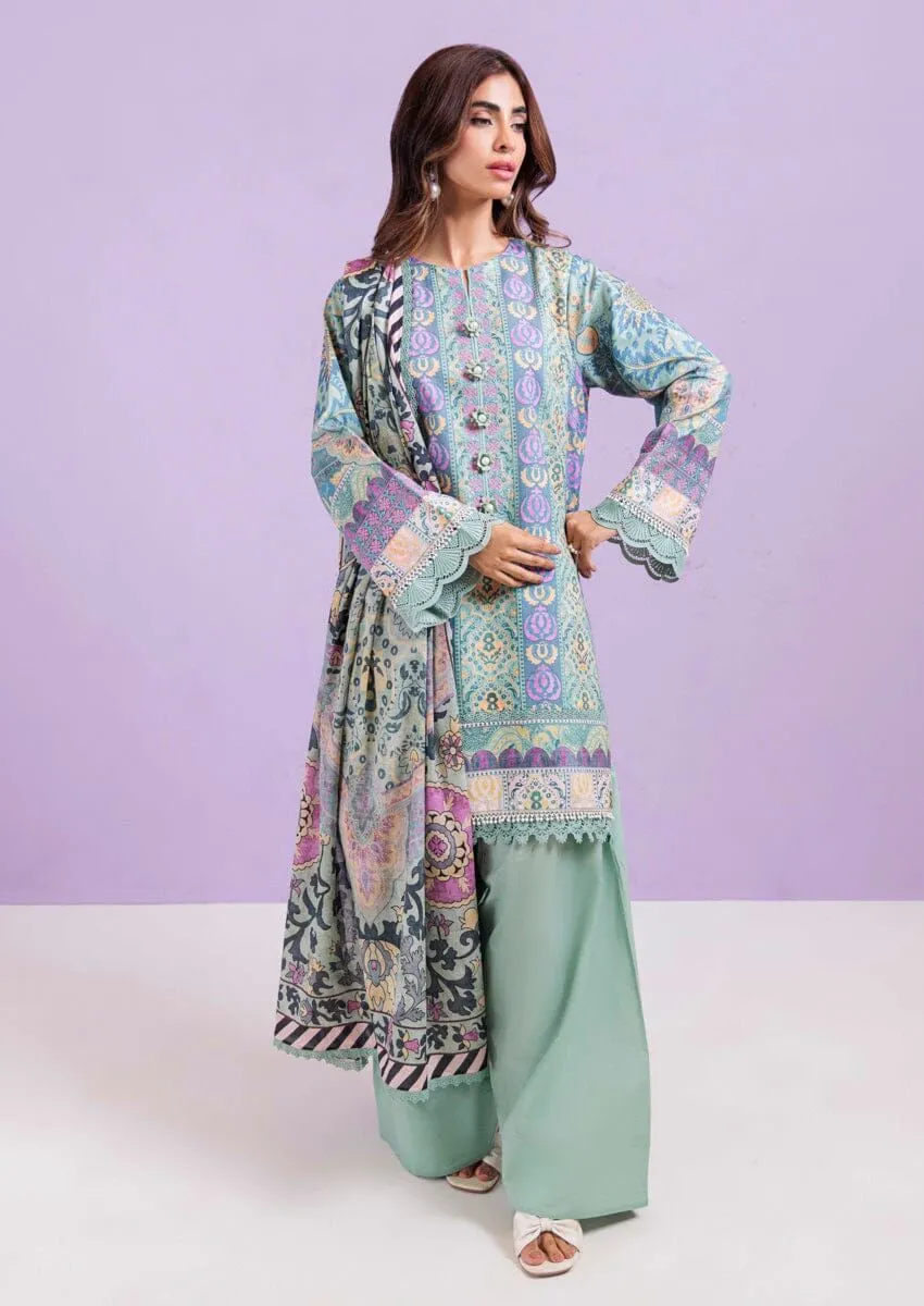 Bonanza Satrangi 3 Piece Unstitched Printed Lawn Suit with Lawn Dupatta Design 7