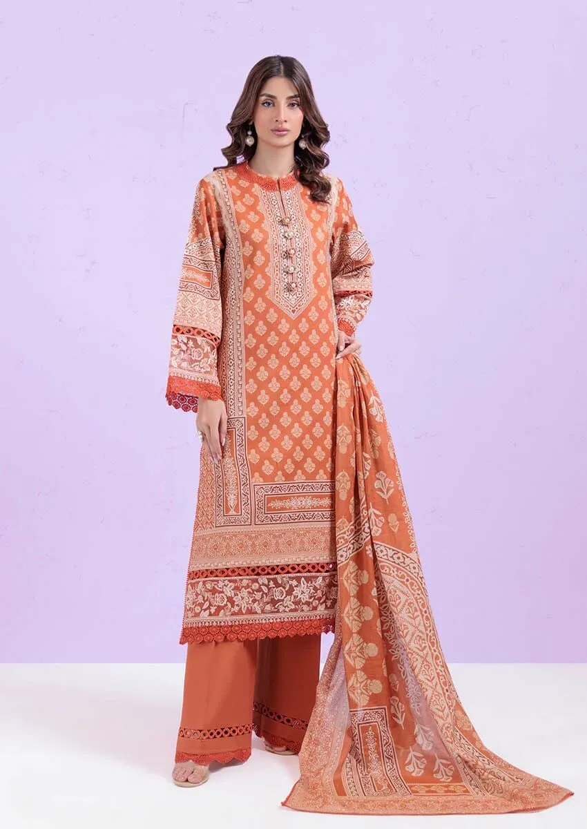 Bonanza Satrangi 3 Piece Unstitched Printed Lawn Suit with Lawn Dupatta Design 11