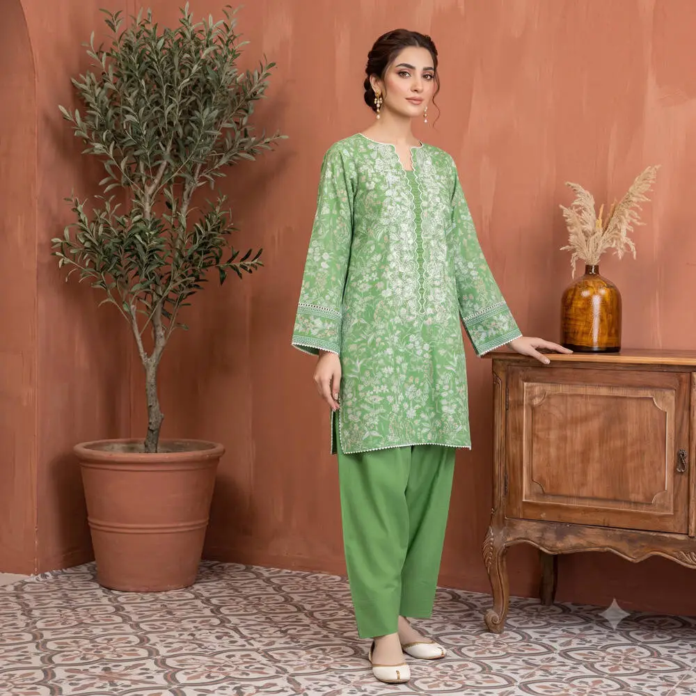 J. Junaid Jamshed 2 Piece Unstitched Embroidered Lawn Suit (Shirt & Trouser)
