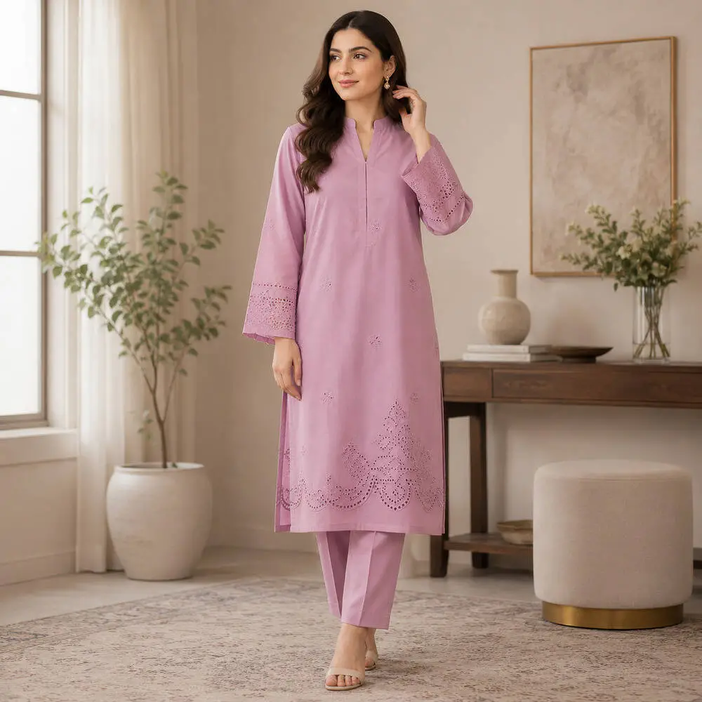 Khaadi 2 Piece Unstitched Chikankari Lawn Suit (Shirt & Trouser)