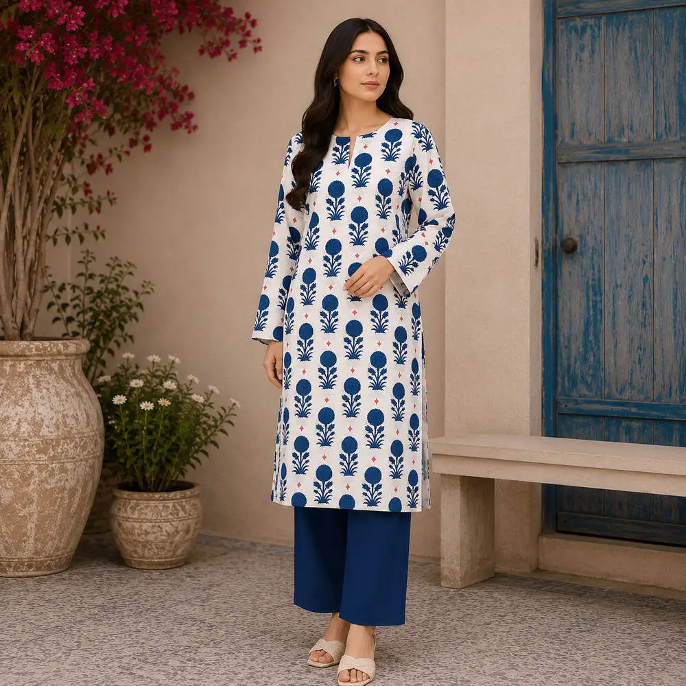 Premium Branded 2 Piece Unstitched Lawn Suit (Shirt & Trouser) Design 1