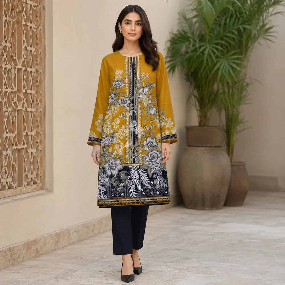 Premium Branded 2 Piece Unstitched Lawn Suit (Shirt & Trouser) Design 2