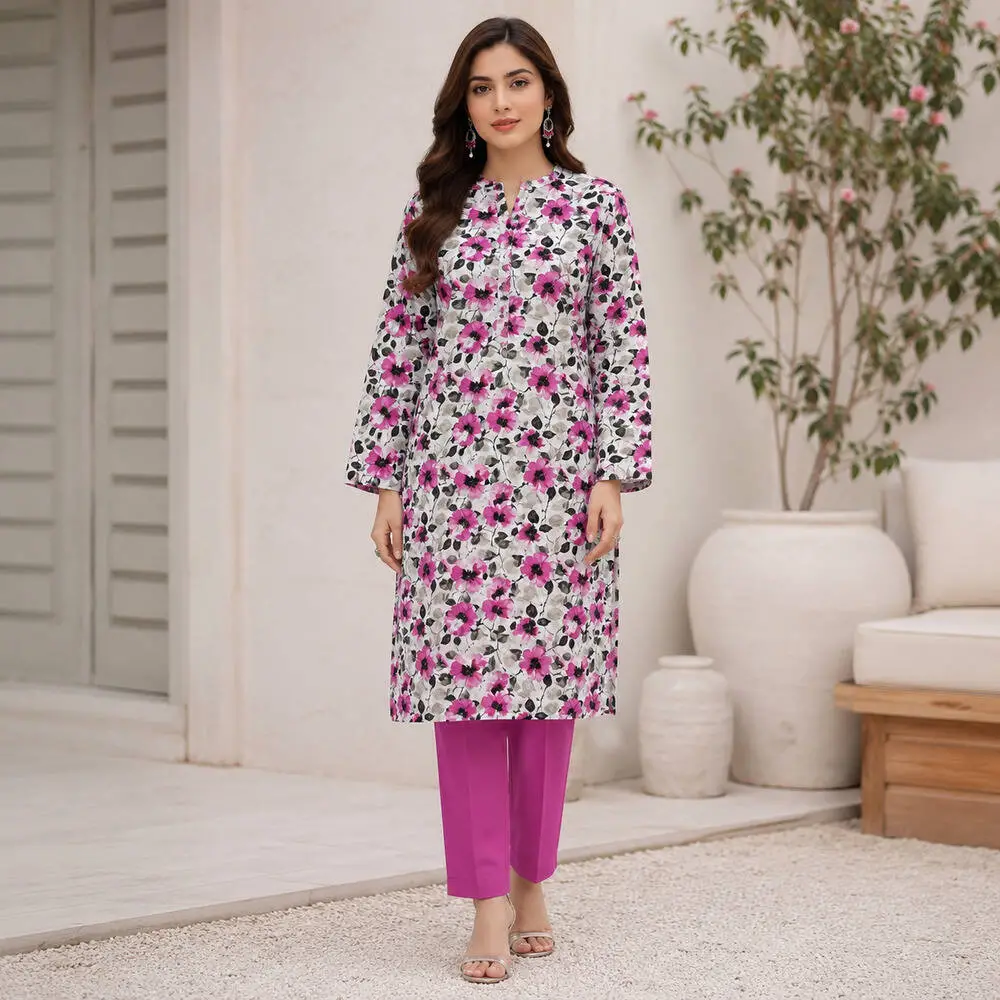 Premium Branded 2 Piece Unstitched Lawn Suit (Shirt & Trouser) Design 3