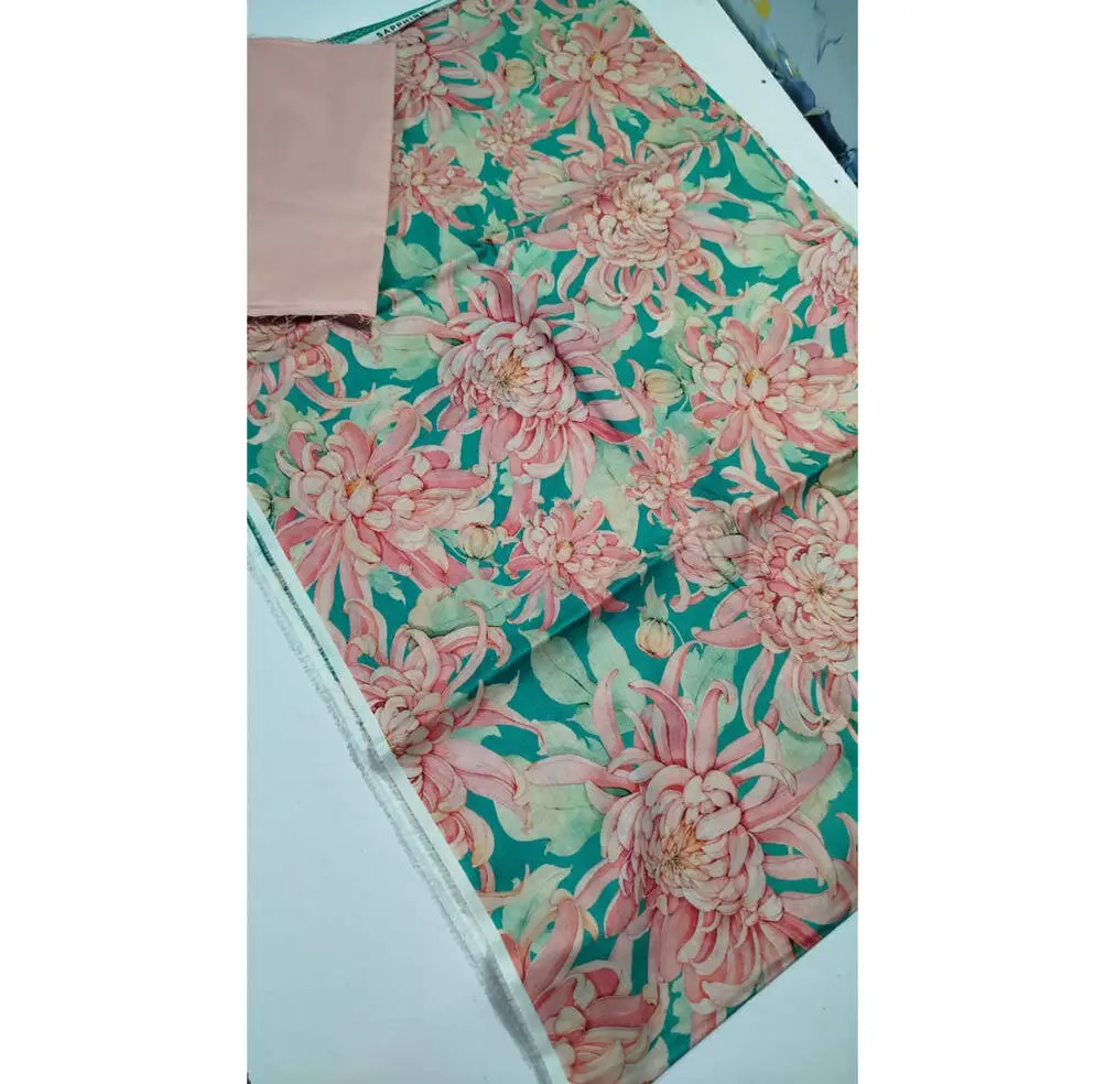 Premium Branded 2 Piece Unstitched Printed Lawn Suit (Printed Shirt & Plain Trouser) Design 4