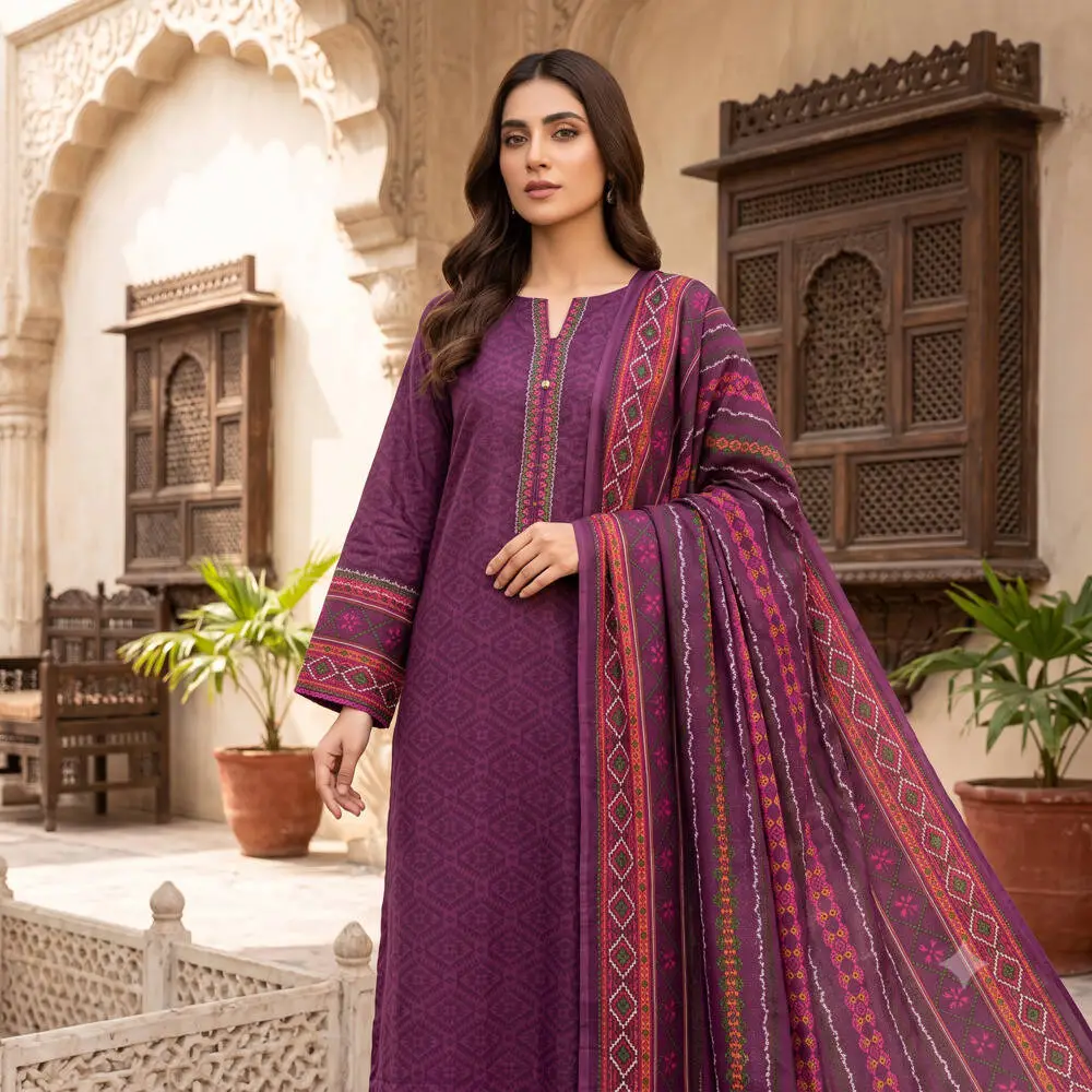 Sada Bahar 2 Piece Unstitched Printed Lawn Suit (Shirt & Lawn Dupatta)