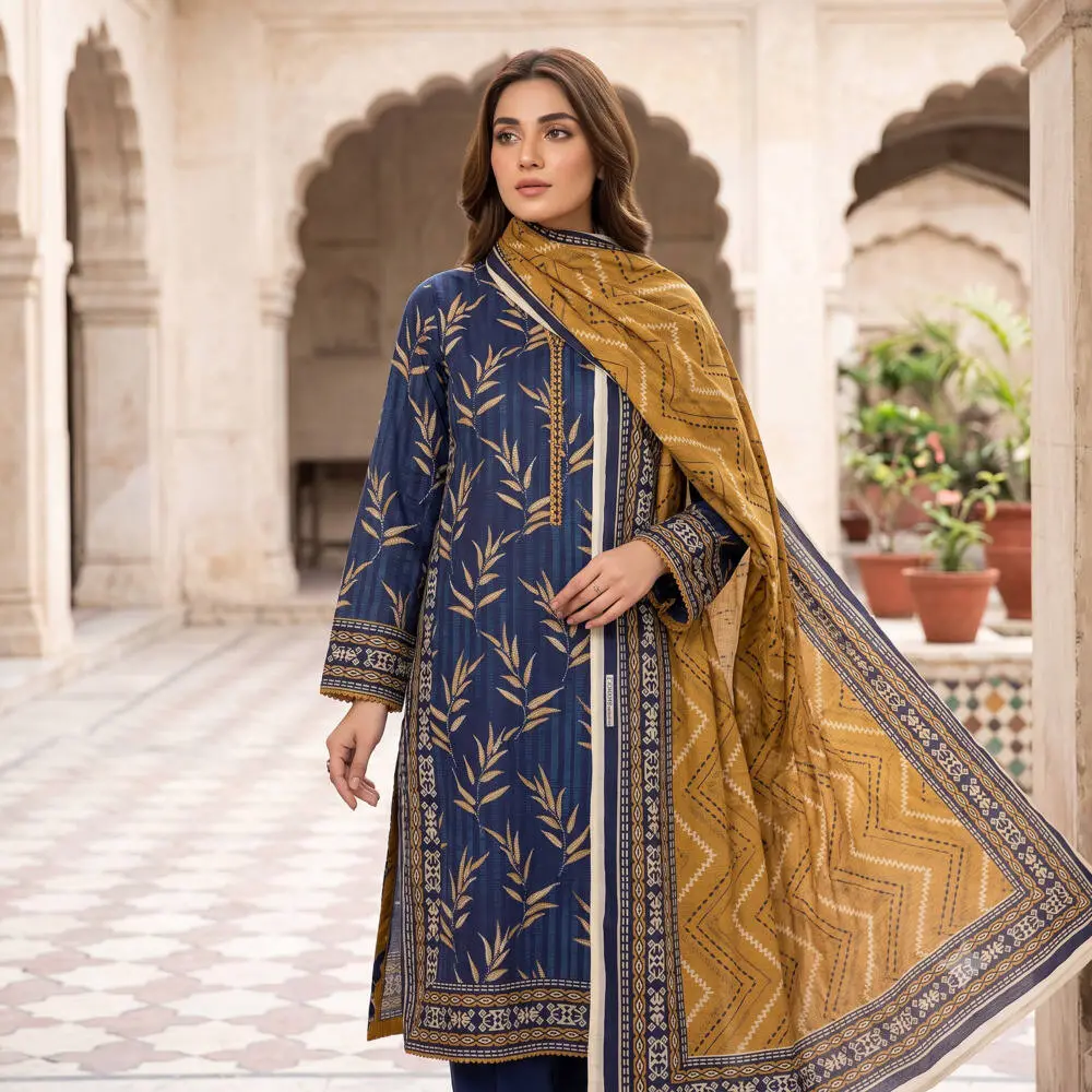 Sada Bahar 2 Piece Unstitched Printed Lawn Suit (Shirt & Lawn Dupatta) Design 2
