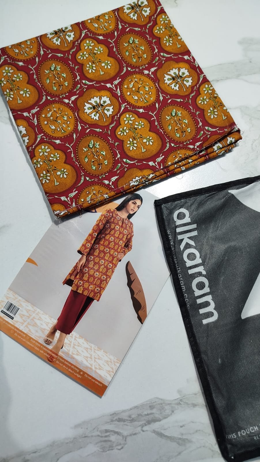 Alkaram Studio Unstitched Printed Lawn Shirt (1 Piece) - Image 3